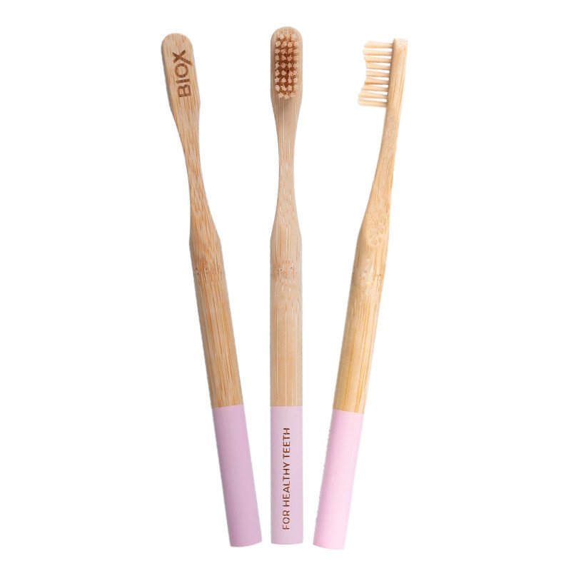 Зубная щетка для взрослых бамбуковая Pink